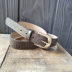 Brown spotted leather belt